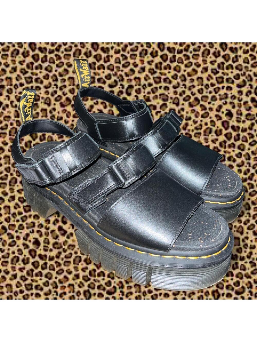 Dr. Martens Ricki 3-Strap Platform Sandals Black US Women’s 10